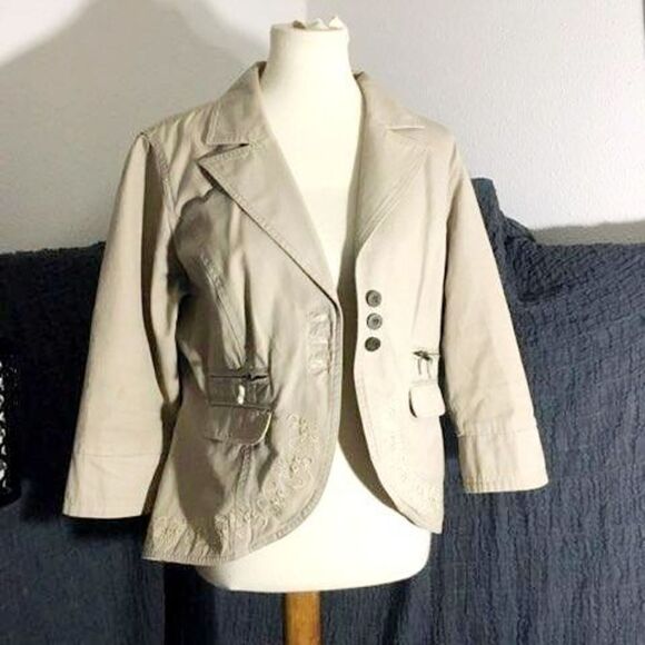 Multiples Khaki Blazer Jacket  Size Large - Picture 6 of 12